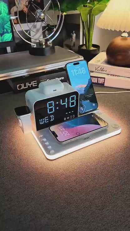 7 in 1 Wireless Charging Station | Fast Charger with Night Light & Clock